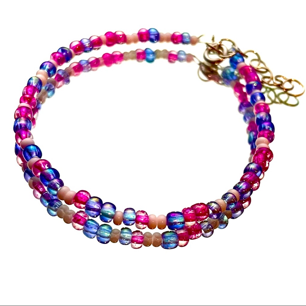 3/$11 • 1 Beaded Bracelet: “Cotton Candy”- Handmade